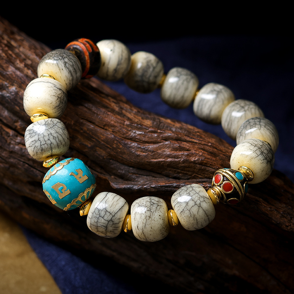 Gekrakelde Yak Bone Barrel Bea - Women Accessories Nepal recensie en prijs