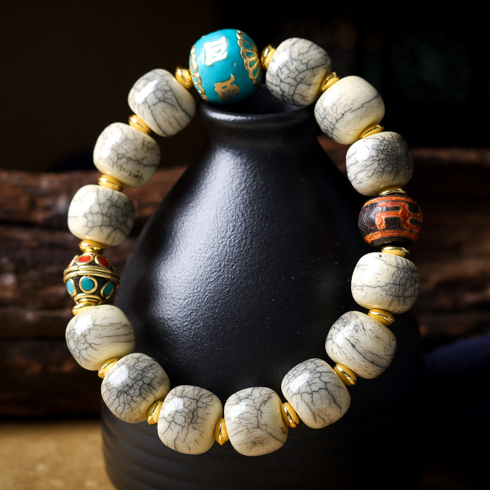 Gekrakelde Yak Bone Barrel Bea - Women Accessories Nepal recensie en prijs